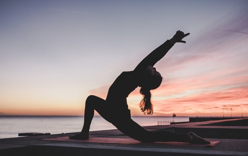 yoga sunrise silhouette